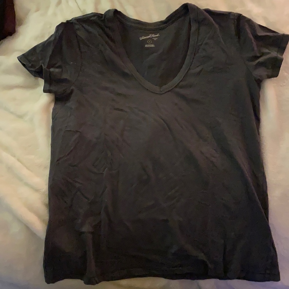 Dark grey v-neck T-shirt